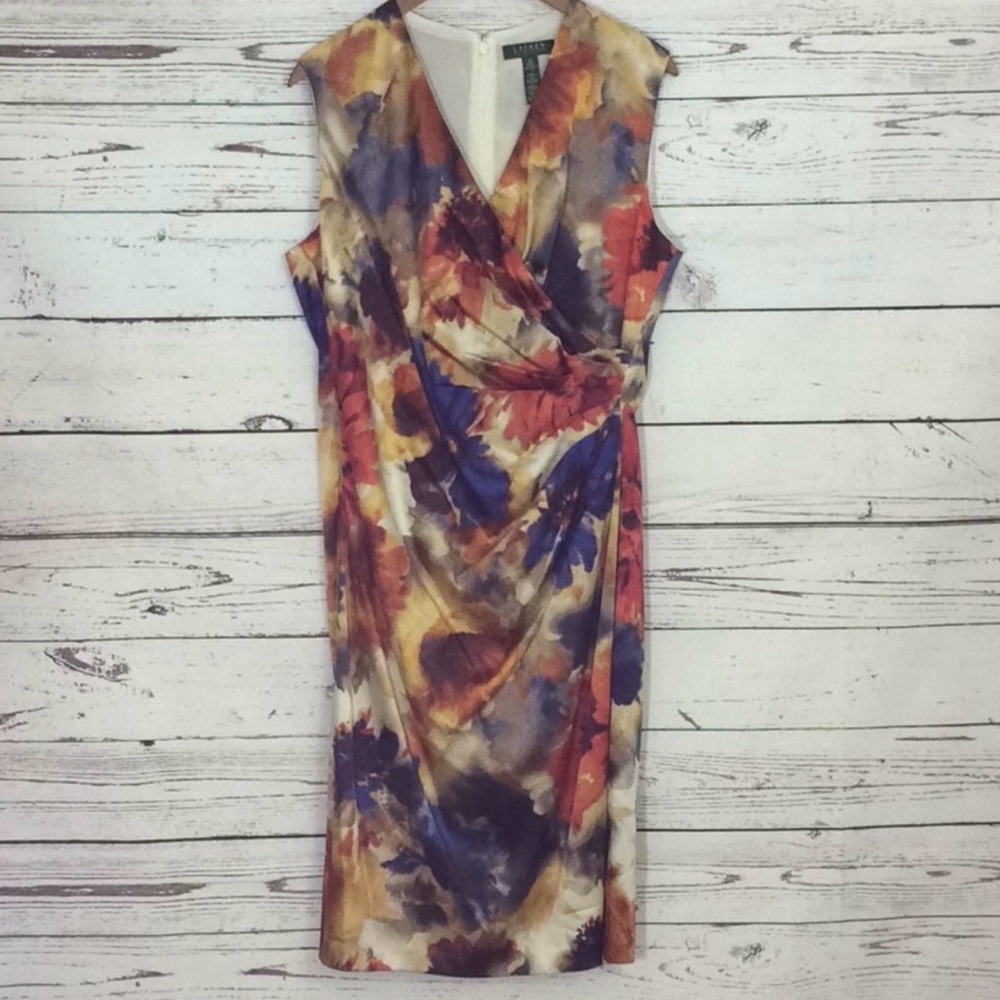 Ralph Lauren Multicolor sleeveless floral sheath dress - Picture 2 of 14